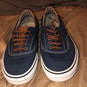 Navy and leather Vans size 9